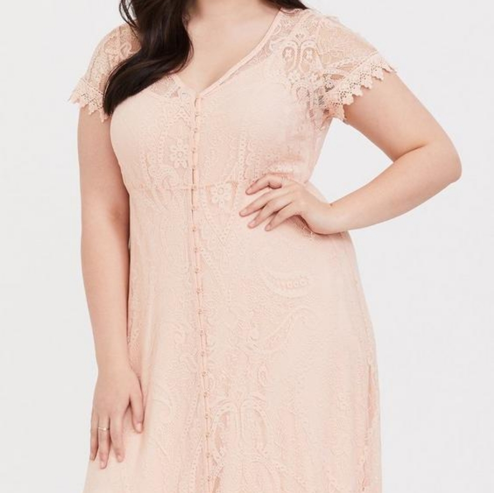 Torrid Peach Pink Maxi Dress Size 1